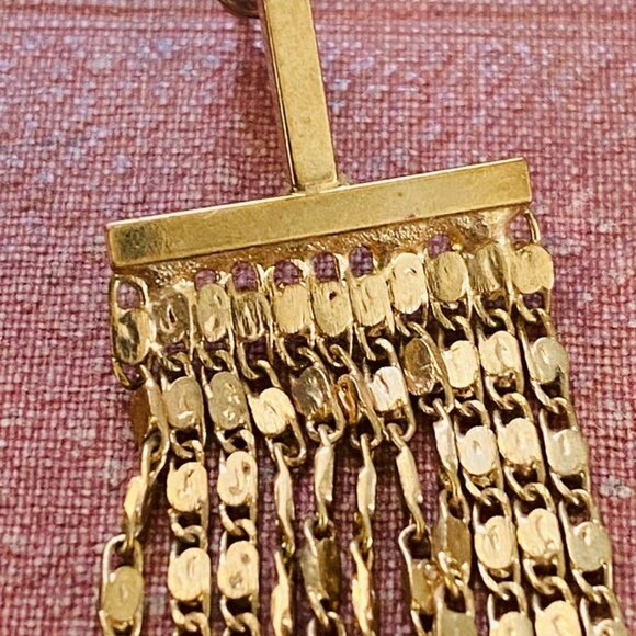 Chain Waterfall Tassel 4 inch earrings Costume Jewelry for drama lovers Retro 90 - Picture 4 of 5